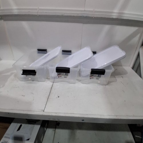 3PK STERILITE STORAGE CONTAINERS WITH ULTRA LATCH LIDS - 18 QT/17L - CLEAR/GRAY - (MODEL : 1984LAB3V) image 2