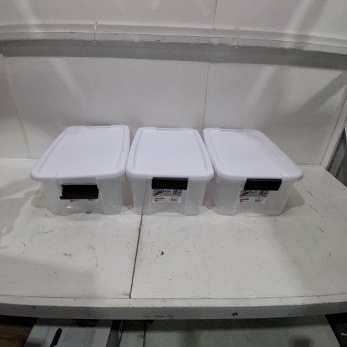 3PK STERILITE STORAGE CONTAINERS WITH ULTRA LATCH LIDS - 18 QT/17L - CLEAR/GRAY - (MODEL : 1984LAB3V) image 3