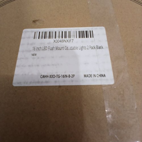 2PK HUNHUN DIMMABLE LED FLUSH MOUNT ROUND CEILING LIGHT FIXTURE - 16", 3000K-6000K, 4600LM - BLACK (MODEL: CAHH-XCD-TG-16IN-B-2P) image 5