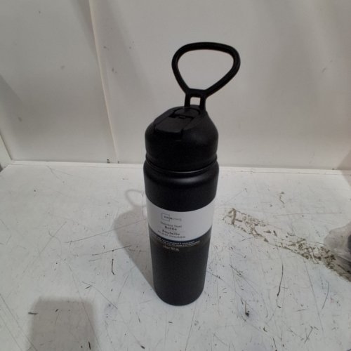 MAINSTAYS STAINLESS STEEL SIP WATER BOTTLE - 24 OZ - BLACK image 2