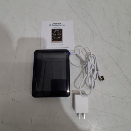 PORTABLE AIR QUALITY MONITOR WITH HD REAL TIME COLOUR SCREEN AND 7 AQI AUDIBLE INDICATORS - BLACK (MODEL: AK16C) image 3