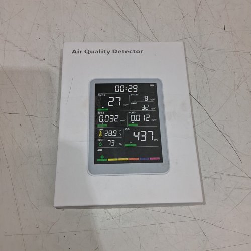 PORTABLE AIR QUALITY MONITOR WITH HD REAL TIME COLOUR SCREEN AND 7 AQI AUDIBLE INDICATORS - BLACK (MODEL: AK16C) image 4