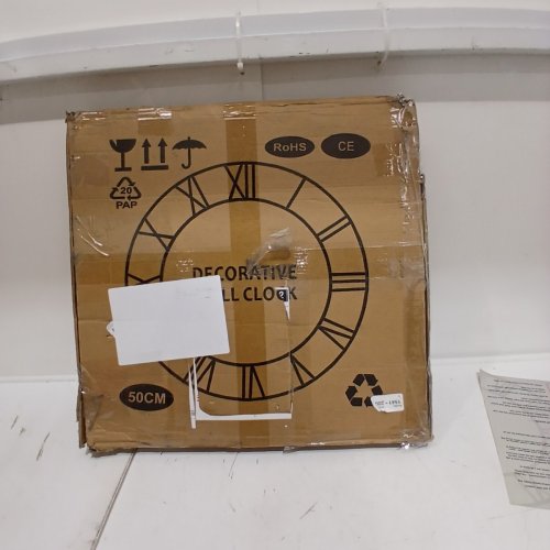 LARGE DECORATIVE ROUND WALL CLOCK - 20" - BLACK/BROWN image 5
