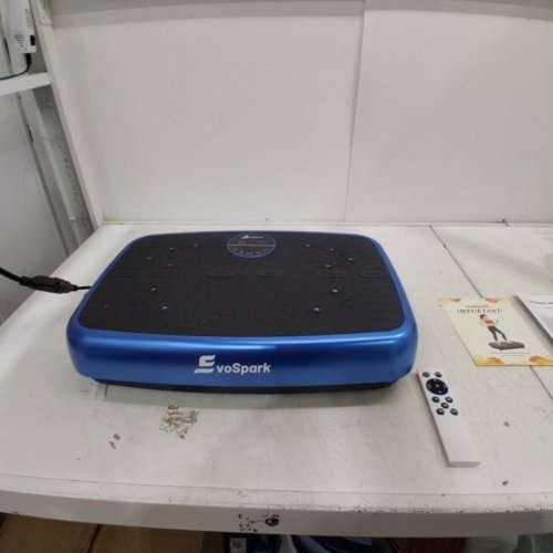 EVOSPARK REMOTE CONTROL VIBRATION PLATE EXERCISE MACHINE WITH BLUETOOTH - 450LBS MAX/CAP - BLUE/BLACK image 3