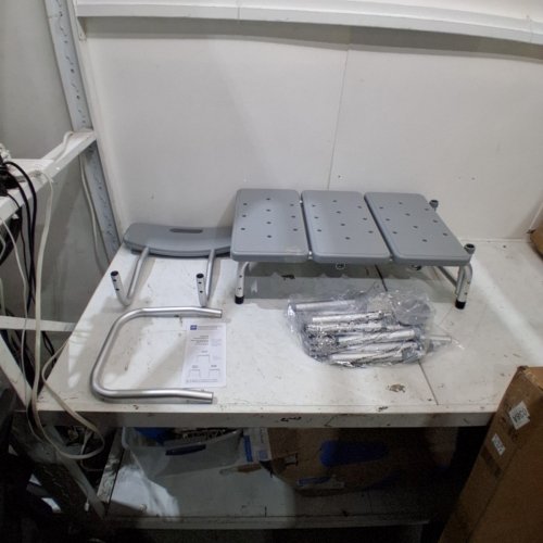 MEDLINE ADJUSTABLE BATH TRANSFER BENCH WITH BACKREST - 400 LBS CAPACITY - GREY (MODEL: G3-100KBY1) image 2