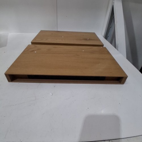 2PK HEIMLOVE FLOATING WALL MOUNTED LEDGE SHELF - 15.7" X 9.3" - NATURAL OAK BROWN image 2