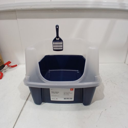 IRIS OPEN TOP CAT LITTER BOX KIT WITH SHIELD - 15" X 19" - BLACK/CLEAR - (MODEL: CLH-12) image 2