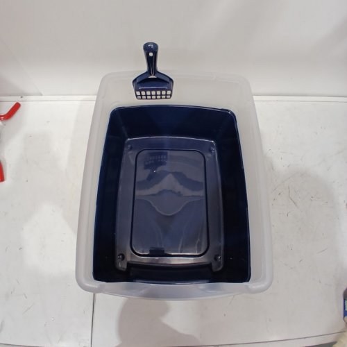IRIS OPEN TOP CAT LITTER BOX KIT WITH SHIELD - 15" X 19" - BLACK/CLEAR - (MODEL: CLH-12) image 3