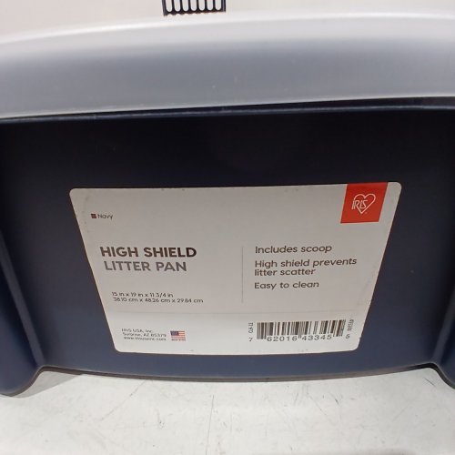IRIS OPEN TOP CAT LITTER BOX KIT WITH SHIELD - 15" X 19" - BLACK/CLEAR - (MODEL: CLH-12) image 4