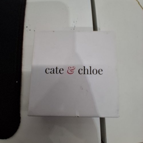 1PR WOMENS CATE & CHLOE ICED HOOP EARRINGS - 24 MM - SILVER (STYLE: CCDE20013ER-RG) image 4
