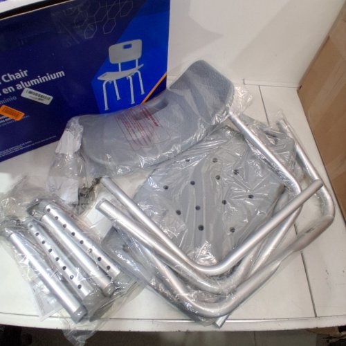 MEDLINE GUARDIAN DELUXE ALUMINUM BATH CHAIR - 400LBS CAP - GREY (MODEL: G2-101KRX1) image 2