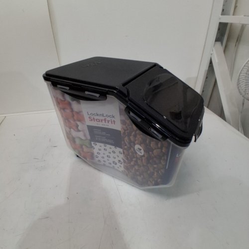 LOCKNLOCK BY STARFRIT AIRTIGHT PET FOOD CONTAINER WITH WHEELS - 12L - BLACK/CLEAR image 2