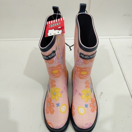 WOMENS HELLO KITTY FLORAL RUBBER RAIN BOOTS - SIZE 6 - PINK/FLORAL (STYLE: 27HELLOKITTYM26) image 2