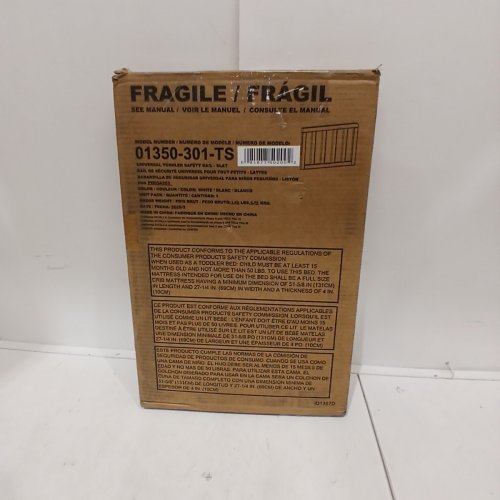 GRACO TRANSITIONAL TODDLER BED GUARDRAIL - 18.5"X12.2" - WHITE (MODEL: 01350-301-TS) image 3