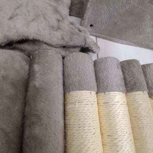 FEANDREA MULTI-LEVEL CAT TREE CONDO WITH SCRATCHING POSTS AND HAMMOCK - MEDIUM - 17.7" X 13.8" X 44.1" - LIGHT GREY (MODEL: PCT261W01V1) image 3