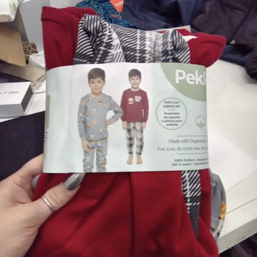 4PC BOY'S PEKKLE LONG SLEEVE PAJAMA SET - XXS (2/3) - RED/GREY (STYLE: 3378843) image 3
