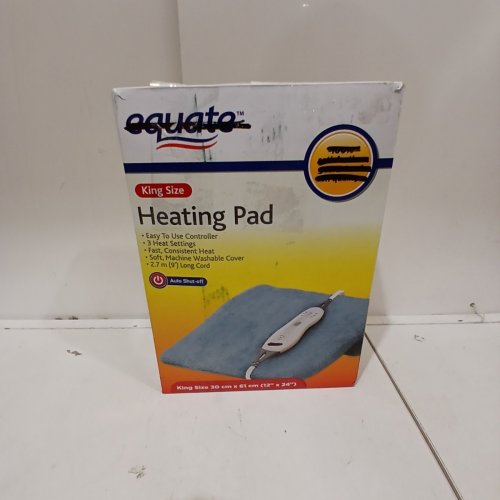 EQUATE ELECTRIC 3-SETTING HEATING PAD WITH AUTO SHUT-OFF AND MACHINE WASHABLE COVER - KING (12"X24") - BLUE image 4