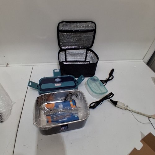 PORTABLE ELECTRIC HEATED LUNCH BOX WITH ACCESSORIES- 1.8L CAPACITY - BLUE/GREEN (MODEL: ABY-328) image 3