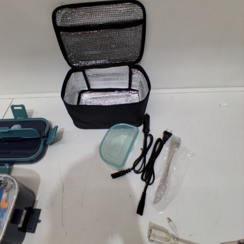 PORTABLE ELECTRIC HEATED LUNCH BOX WITH ACCESSORIES- 1.8L CAPACITY - BLUE/GREEN (MODEL: ABY-328) image 4