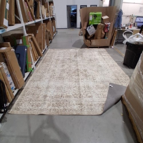 FMFUNCTEX WASHABLE BROWN NEUTRAL AREA RUG - 9FT X 12FT image 2