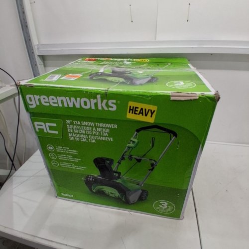 GREENWORKS 13 AMP 20" CORDED SNOW THROWER - GREEN/BLACK (MODEL: 2600502) image 7