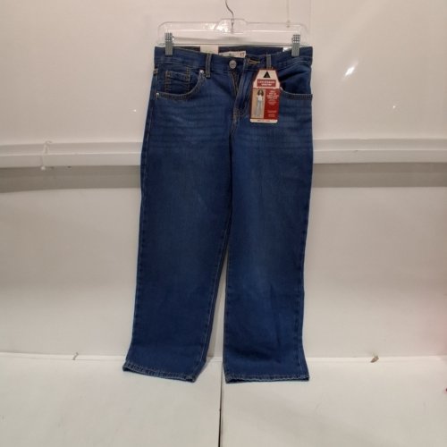 GIRLS' LEVI STRAUSS SIGNATURE WIDE LEG JEANS - SIZE 12 - DARK BLUE image 2