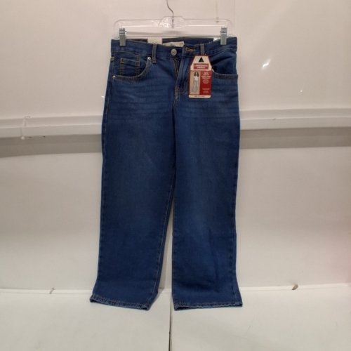 GIRLS' LEVI STRAUSS SIGNATURE WIDE LEG JEANS - SIZE 12 - DARK BLUE image 3