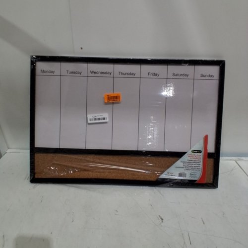 DESK TECH DRY ERASE WEEKLY PLANNER WHITE BOARD WITH CORK BULLETING BOARD - 16'' X 24'' - BLACK (MODEL: 30853) image 3