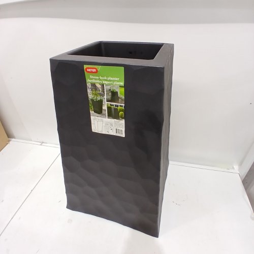 KETER STONE-LOOK TAPERED PLANTER - 22.5" - BLACK (MODEL: 1992432) image 2