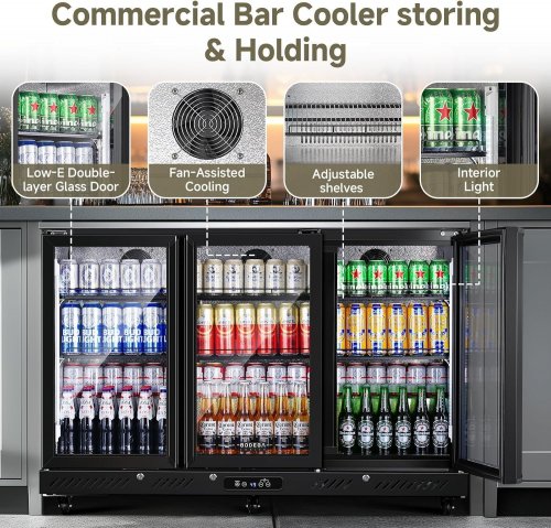 BODEGA COOLER 12 CU.FT COMMERCIAL BAR REFRIGERATOR WITH A STAINLESS STEEL TOP, 6 CASTERS AND LED LIGHTS (MODEL: BTC-320FC) image 3