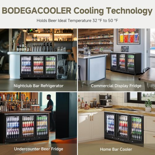 BODEGA COOLER 12 CU.FT COMMERCIAL BAR REFRIGERATOR WITH A STAINLESS STEEL TOP, 6 CASTERS AND LED LIGHTS (MODEL: BTC-320FC) image 5