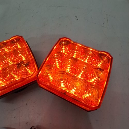 2PK JUSTECH 12 LED RECHARGEABLE WIRELESS MAGNETIC STROBE HAZARD LIGHTS - AMBER image 2