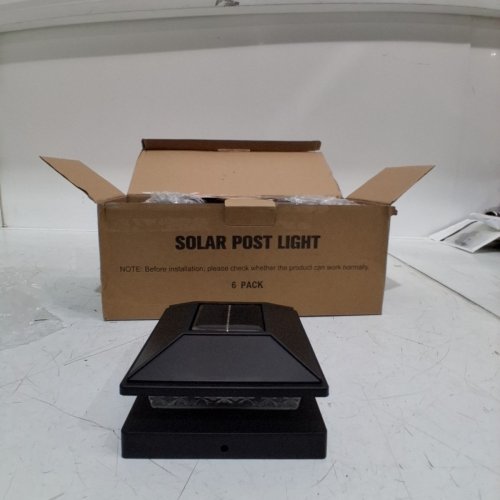 6PK JOFIOS OUTDOOR WATERPROOF SOLAR POST CAP LIGHTS - 4" X 4" - BLACK image 3