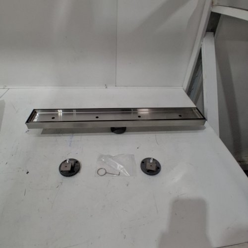 SHARPEYE LINEAR SHOWER DRAIN WITH WITH TILE INSERT GRATE - 24" - BRUSHED NICKEL image 2