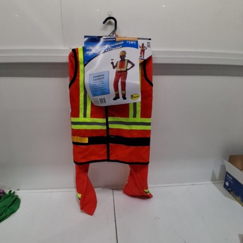 4PC BOYS PARTYHOLIC CONSTRUCTION WORKER COSTUME - MEDIUM (8-10) - ORANGE WITH REFLECTIVE STRIPES image 2