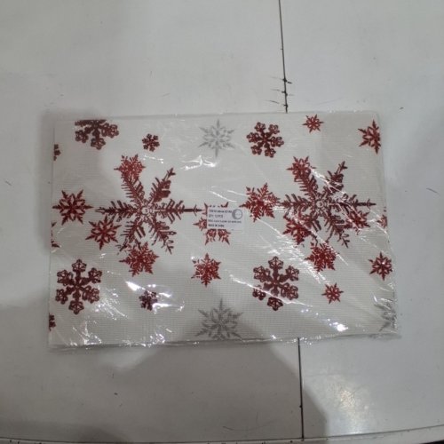 12PK PLASTIC SNOWFLAKE CHRISTMAS DINING TABLE PLACEMATS - RED SNOWFLAKE image 2