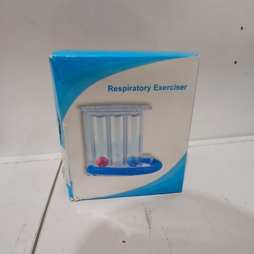 RESPIRATORY PULMONARY BREATHING EXERCISER TRAINING SYSTEM -3 BALL SYSTEM - CLEAR/BLUE image 2