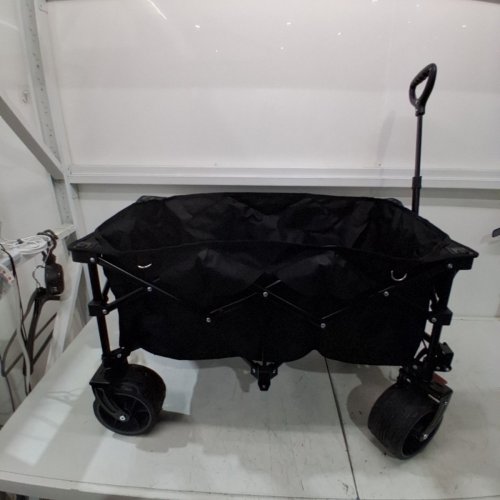HIKENTURE LARGE CAPACITY WAGON CART FOLDABLE, WITH BIG WHEELS FOR SAND, 150KG - BLACK (MODEL: 1192-A) image 2