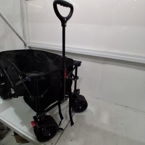 HIKENTURE LARGE CAPACITY WAGON CART FOLDABLE, WITH BIG WHEELS FOR SAND, 150KG - BLACK (MODEL: 1192-A) image 5