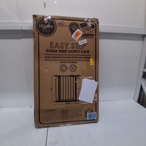REGALO EASY STEP EXTRA WIDE METAL SAFETY GATE - 30" X 29" - 49" - PLATINUM (MODEL: 1164 EP DS) image 3