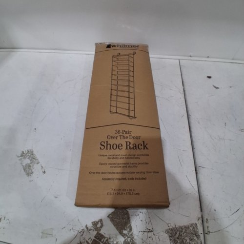 WHITMOR 36-PAIR OVER-THE-DOOR SHOE RACK WITH MESH SHELVES - 22" X 69" - BLACK (MODEL: 6037-7037-GM-SIOC) image 3