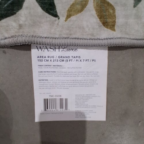 WASH LUXE FLORAL AREA RUG - 5FT X 7FT - IVORY (MODEL: 2046294) image 2