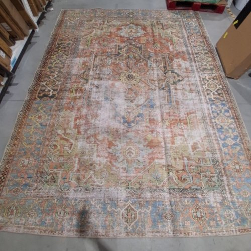 LOLOI RUGS LOREN COLLECTION AREA RUG - 8FT 4" X 11FT 6" - TERRACOTTA/SKY (LORELQ-15TCSC) image 2
