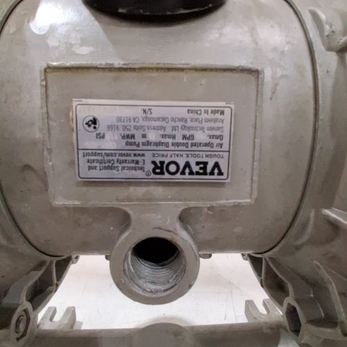 VEVOR AIR-OPERATED AIR DIAPHRAGM DOUBLE DIAPHRAGM PUMP 12 GPM, MAX 115 PSI WITH 1/2" INLET AND OUTLET, NPT1/4 INCH AIR INLET CORROSION-PROOF STAINLESS STEEL - (MODEL:QBK-15P) image 4