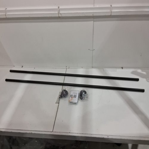 AMAZON BASICS CURTAIN ROD WITH ROUND FINIALS - 72" X 144" - BLACK image 2