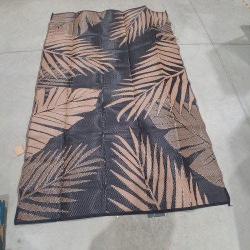 WATERPROOF OUTDOOR AREA RUG - 6FT X 9FT - BLACK AND TAN image 2