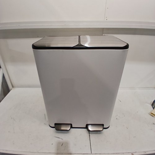 FDW RECTANGULAR STEP TRASH CAN WITH INNER BUCKETS AND HINGED LIDS - 60L (2X30L) - WHITE (MODEL: LY-60) image 2