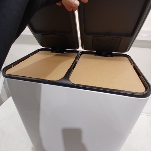 FDW RECTANGULAR STEP TRASH CAN WITH INNER BUCKETS AND HINGED LIDS - 60L (2X30L) - WHITE (MODEL: LY-60) image 3