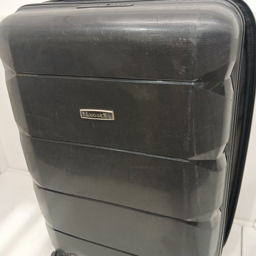 LUGGEX HARDSIDE CHECKED LUGGAGE WITH WHEELS EXPANDABLE SUITCASE - 24" - BLACK image 3