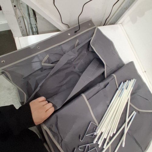 OVER THE DOOR SHOE ORGANIZER - 25" X 68" - GREY image 3